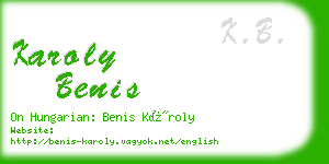 karoly benis business card